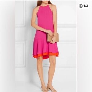 Diane Von Furstenberg Vibrant Pink and Orange Dress